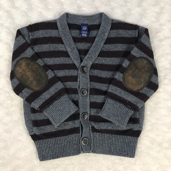 GAP Other - Baby Gap Cardigan Sweater Elbow Patches Stripes